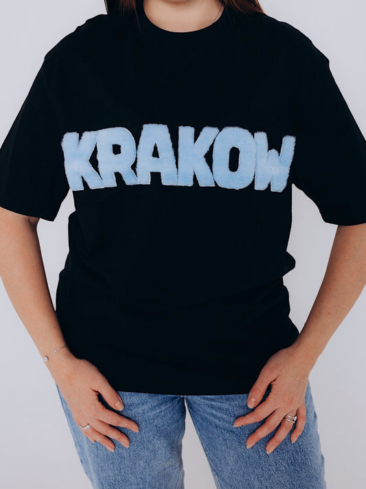 Black Krakow T-Shirt with Handmade Lettering