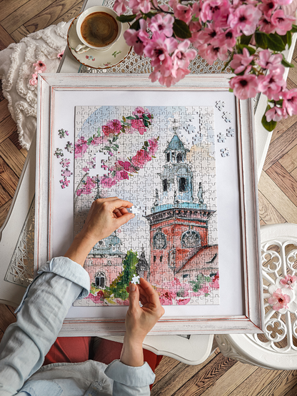 Puzzle Kwitnące Wiśnie na Wawelu